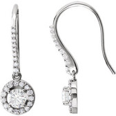 14kt White Created Moissanite 3/8 CTW Diamond Earrings