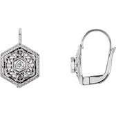 14kt White .06 CTW Diamond Filigree Earrings