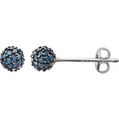 14kt White 1/3 CTW Blue Diamond Earrings