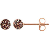 14kt Rose 1/3 CTW Brown Diamond Earrings
