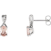 14kt White Morganite & 1/5 CTW Diamond Earrings