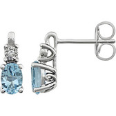 14kt White Sky Blue Topaz & .02 CTW Diamond Accented Earrings