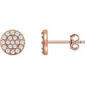 14kt Rose 1/3 CTW Diamond Cluster Earrings