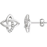 Sterling Silver 1/8 CTW Diamond Earrings