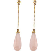 14kt Yellow Pink Opal Earrings