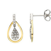 14kt Two-Tone 1/4 CTW Diamond earrings