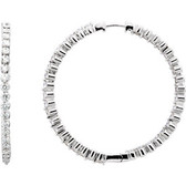 3 CTW Diamond Inside/Outside Hoop Earrings