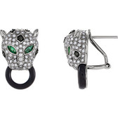 Emerald, Onyx & Diamond Earrings