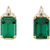 Chatham?« Created Emerald & Diamond Earrings