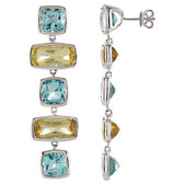 Sky Blue Topaz & Lime Quartz Multi-Gemstone Earrings