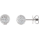 Diamond Pave Ball Earrings