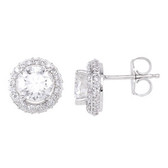 14kt White 2 CTW Diamond Entourage Earrings