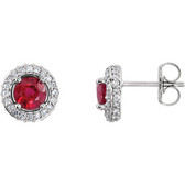 14kt White Ruby & 3/8 CTW Diamond Entourage Earrings