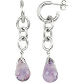 Sterling Silver Amethyst Earrings with Box