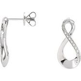 14kt White .08 CTW Diamond Infinity Earrings