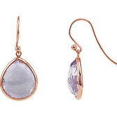 Amethyst Earrings with 14kt Rose Gold Plating