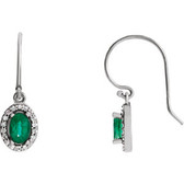 14kt White Emerald & 1/5 CTW Diamond Earrings