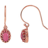 14kt Rose Rhodolite Garnet Earrings