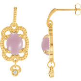 14kt White Lavender Chalcedony & .03 CTW Diamond Earrings