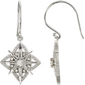 Sterling Silver 1/3 CTW Diamond Vintage Design Earrings