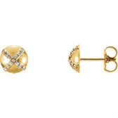 14kt Yellow 1/8 CTW Diamond Earrings