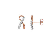 14kt Rose with White Rhodium Plating 13x6.75mm .27 CTW Diamond Earrings