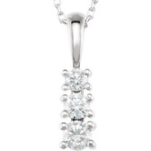 14kt White 1/3 CTW Diamond 3-Stone 18" Necklace