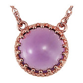 14kt Rose 10mm Amethyst 18" Necklace