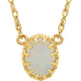 14kt Yellow 8x6mm Oval Opal 18" Necklace