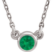14kt White Emerald 16" Necklace
