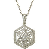 14kt White .05 CTW Diamond Filigree 18" Necklace