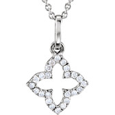 14kt White .07 CTW Petite Diamond Cross 16" Necklace