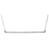 14kt White 1/6 CTW Diamond Bar 18" Necklace
