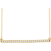 14kt Yellow 1/3 CTW Diamond Bar 18" Necklace