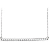 14kt White 1/3 CTW Diamond Bar 18" Necklace
