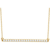 14kt Yellow 1/2 CTW Diamond Bar 18" Necklace