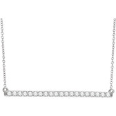 14kt White 1/2 CTW Diamond Bar 18" Necklace