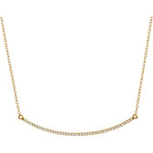 14kt Yellow 1/6 CTW Diamond Bar 16-18" Necklace