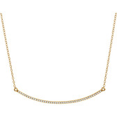 14kt Yellow 1/6 CTW Diamond Bar 16-18" Necklace