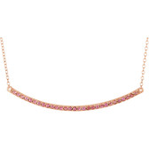 14kt Rose Pink Sapphire Bar 16-18" Necklace