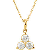 14kt Yellow 5/8 CTW Three-Stone Diamond Necklace