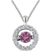 14kt White Pink Sapphire & 1/5 CTW Diamond 18" Mystara® Necklace