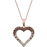 14kt Rose 1/2 CTW Diamond Heart 18" Necklace