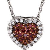 14kt White 1/5 CTW Diamond Heart 18" Necklace
