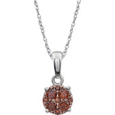 14kt White 1/5 CTW Brown Diamond 18" Necklace