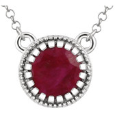 14kt White Ruby "July" 18" Birthstone Necklace