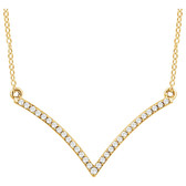 14kt Yellow 1/6 CTW Diamond "V" 18" Necklace