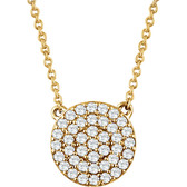 14kt Yellow 1/3 CTW Diamond Cluster 18" Necklace