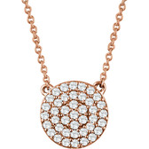 14kt Rose 1/3 CTW Diamond Cluster 18" Necklace