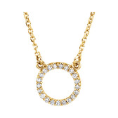 14kt Yellow 1/10 CTW Diamond Circle 16" Necklace